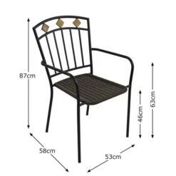 Virginia 60cm Bistro Table Set With 2 Mayfield Chairs -Gardens and Outdoors 1000098441 alt09
