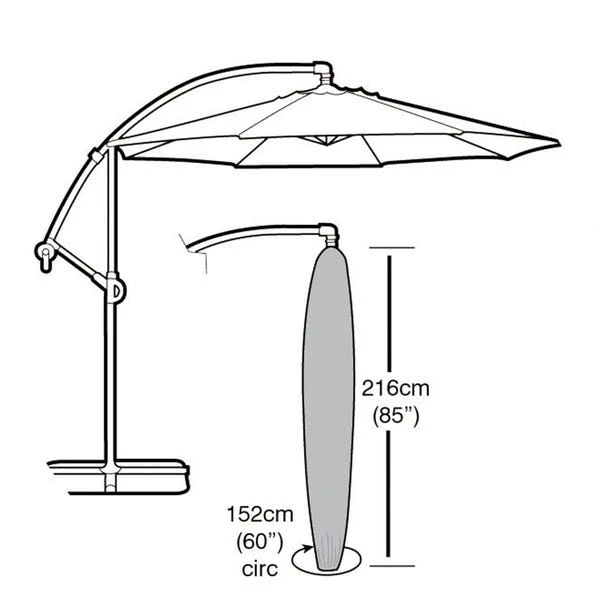 Garland Cantilever Parasol Cover In Black 5 Garland Cantilever Parasol Cover In Black - Image 3