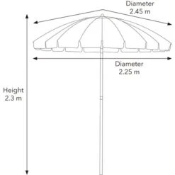 2.5m Rainbow Tilt Beach Parasol 9 2.5m Rainbow Tilt Beach Parasol -Gardens and Outdoors 1000159337 alt09