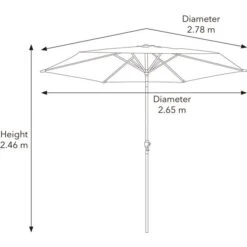 2.7m Cream Crank Parasol 9 2.7m Cream Crank Parasol -Gardens and Outdoors 1000159340 alt09