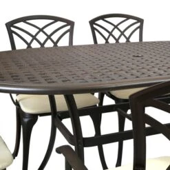 Oval 6 Seater Black And Bronze Dining Set -Gardens and Outdoors 1000162668 alt04