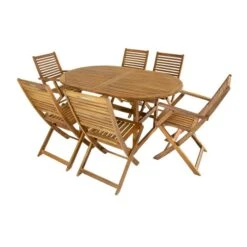 Acacia 6 Seater Extendable Dining Set 13 Acacia 6 Seater Extendable Dining Set -Gardens and Outdoors 1000162684 alt02
