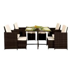 Cannes 8 Seater Brown Cube Set -Gardens and Outdoors 1000184029 alt01