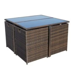 Cannes 8 Seater Brown Cube Set -Gardens and Outdoors 1000184029 alt02