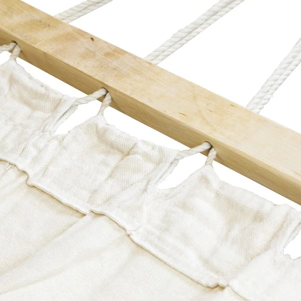 Extra Large Wooden Hammock With Arc Stand Cream Canvas 4 Extra Large Wooden Hammock With Arc Stand Cream Canvas - Image 2