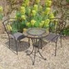 Virginia 60cm Bistro Table Set With 2 Mayfield Chairs -Gardens and Outdoors 30391957