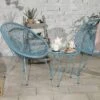 Monaco 2 Seater Blue Egg Chair Bistro Set -Gardens and Outdoors 30396151