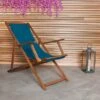 Teal Wooden Deck Chair -Gardens and Outdoors 30597377