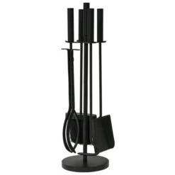 Ivyline Iron 4 Piece Round Fireside Set