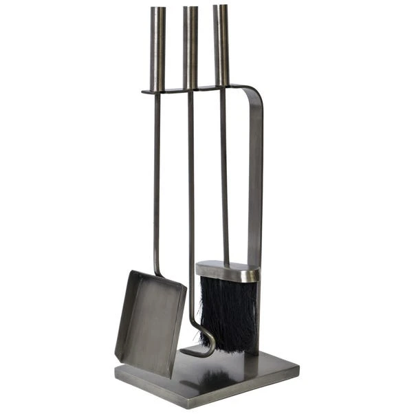 Ivyline Pewter 3 Piece Fireside Set 3 Ivyline Pewter 3 Piece Fireside Set