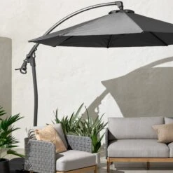 3m Royal Craft Deluxe Pedal Operated Rotational Cantilever Parasol With Cross Stand -Gardens and Outdoors 30650022 alt07