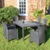 Trabella Salerno 6 Seater Dining Set With Sicily Chairs -Gardens and Outdoors 30651940