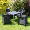 Salerno 4 Seater Dining Set With Sicily Chairs -Gardens and Outdoors 30694257