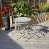 Foldable 2 Seater Wrought Iron Grey Bistro Set -Gardens and Outdoors 30697663