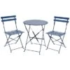 Charles Bentley Navy Folding Metal Bistro Set 1 Charles Bentley Navy Folding Metal Bistro Set -Gardens and Outdoors 30697673