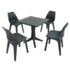 Ponente 4 Seater Anthracite Dining Set With Eolo Chairs -Gardens and Outdoors 30725512