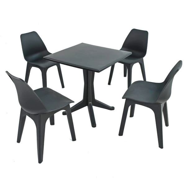 Ponente 4 Seater Anthracite Dining Set With Eolo Chairs 3 Ponente 4 Seater Anthracite Dining Set With Eolo Chairs