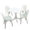 Ponente 4 Seater White Dining Set With Eolo Chairs -Gardens and Outdoors 30725533