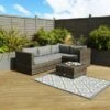 Rattan Grey Corner Sofa And Coffee Table -Gardens and Outdoors 30726005
