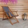 Eucalyptus Grey Wooden Deck Chair 1 Eucalyptus Grey Wooden Deck Chair -Gardens and Outdoors 30726025