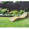 Acacia Folding Curved Wooden Lounger -Gardens and Outdoors 30726028