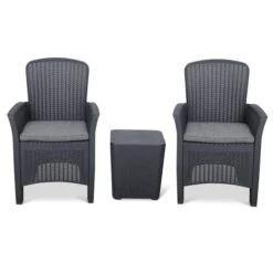 Faro 2 Seater Black Bistro Set -Gardens and Outdoors 30726506 alt02
