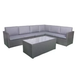 Berlin 6 Seater Grey Corner Lounging Set 7 Berlin 6 Seater Grey Corner Lounging Set -Gardens and Outdoors 30727728 alt07