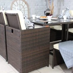 Cannes 8 Seater Brown Cube Set -Gardens and Outdoors 30727759 alt02