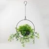 Artificial Trailing Plant In Black Industrial Round Hanging Plant Pot -Gardens and Outdoors 30732426