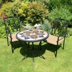 Dallas 76cm Bistro Table Set With 2 Austin Chairs 14 Dallas 76cm Bistro Table Set With 2 Austin Chairs -Gardens and Outdoors 30760662 alt04