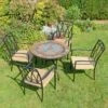 Virginia 91cm Patio Table Set With 4 Austin Chairs -Gardens and Outdoors 30760670