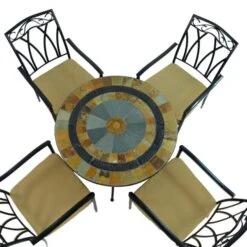 Virginia 91cm Patio Table Set With 4 Austin Chairs -Gardens and Outdoors 30760670 alt03