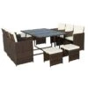 Cannes Brown 10 Seater Cube Set -Gardens and Outdoors 30763587