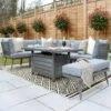 Mayfair 8 Seater 6 Piece Lounge Set With Rectangle Firepit -Gardens and Outdoors 30763593