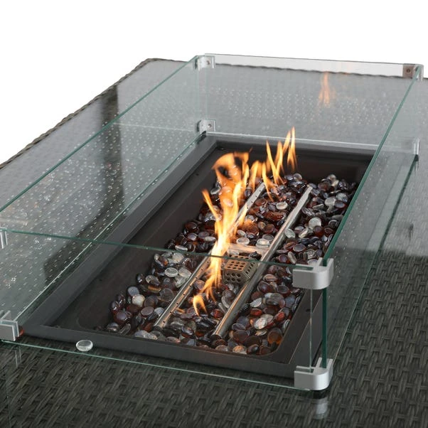 Paris 7 Piece Deluxe Modular Corner Dining Set With Rectangular Firepit 5 Paris 7 Piece Deluxe Modular Corner Dining Set With Rectangular Firepit - Image 3