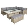 Wentworth 7 Piece Deluxe Modular Corner Lounge Set With Rectangular Firepit