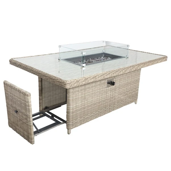 Wentworth 7 Piece Deluxe Modular Corner Lounge Set With Rectangular Firepit 4 Wentworth 7 Piece Deluxe Modular Corner Lounge Set With Rectangular Firepit - Image 2