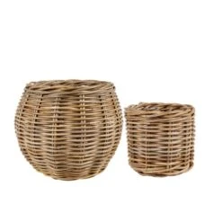 Churchgate Set Of 2 Rattan Planters -Gardens and Outdoors 30788937 alt02