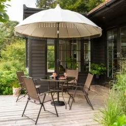 2.7m Recycled Polyester Cream Carousel Parasol