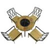 Bayfield Firepit 89cm Table With 4 Ascot Chairs Set -Gardens and Outdoors 30826728