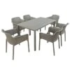 Turtle Dove Cube Dining Table With 6 Net Chair Set -Gardens and Outdoors 30826761