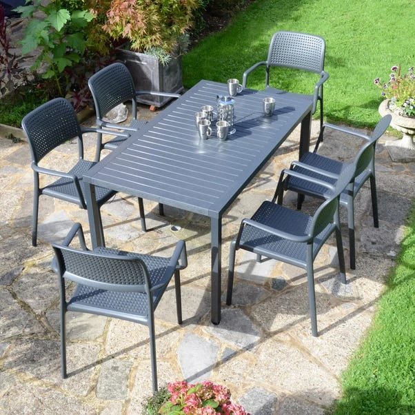Cube Dining Table With 6 Bora Chair Set Anthracite 3 Cube Dining Table With 6 Bora Chair Set Anthracite
