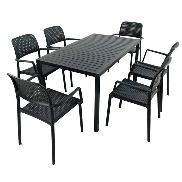 Cube Dining Table With 6 Bora Chair Set Anthracite 6 Cube Dining Table With 6 Bora Chair Set Anthracite - Image 4