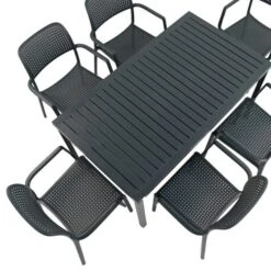 Cube Dining Table With 6 Bora Chair Set Anthracite 14 Cube Dining Table With 6 Bora Chair Set Anthracite -Gardens and Outdoors 30826762 alt05
