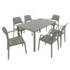Cube Dining Table With 6 Bora Chair Set Turtle Dove 1 Cube Dining Table With 6 Bora Chair Set Turtle Dove -Gardens and Outdoors 30826763