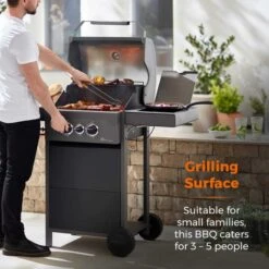 Tower Stealth 2000 Two Burner Gas BBQ, Black Steel 15 Tower Stealth 2000 Two Burner Gas BBQ, Black Steel -Gardens and Outdoors 30849181 alt03
