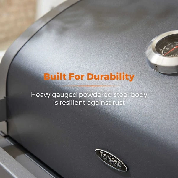 Tower Stealth 2000 Two Burner Gas BBQ, Black Steel 12 Tower Stealth 2000 Two Burner Gas BBQ, Black Steel - Image 10