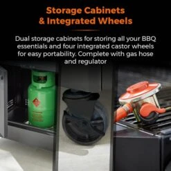 Tower Stealth Pro Six Burner Gas BBQ, Black Steel -Gardens and Outdoors 30849201 alt07