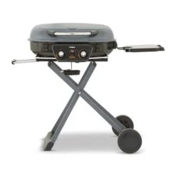Tower Tourer Two Burner Portable Gas BBQ, Black Steel