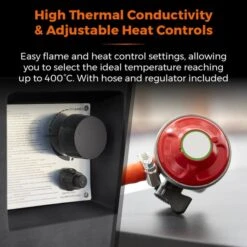 Tower Magna H60cm Rectangular Gas Fire Pit, Grey -Gardens and Outdoors 30849220 alt04